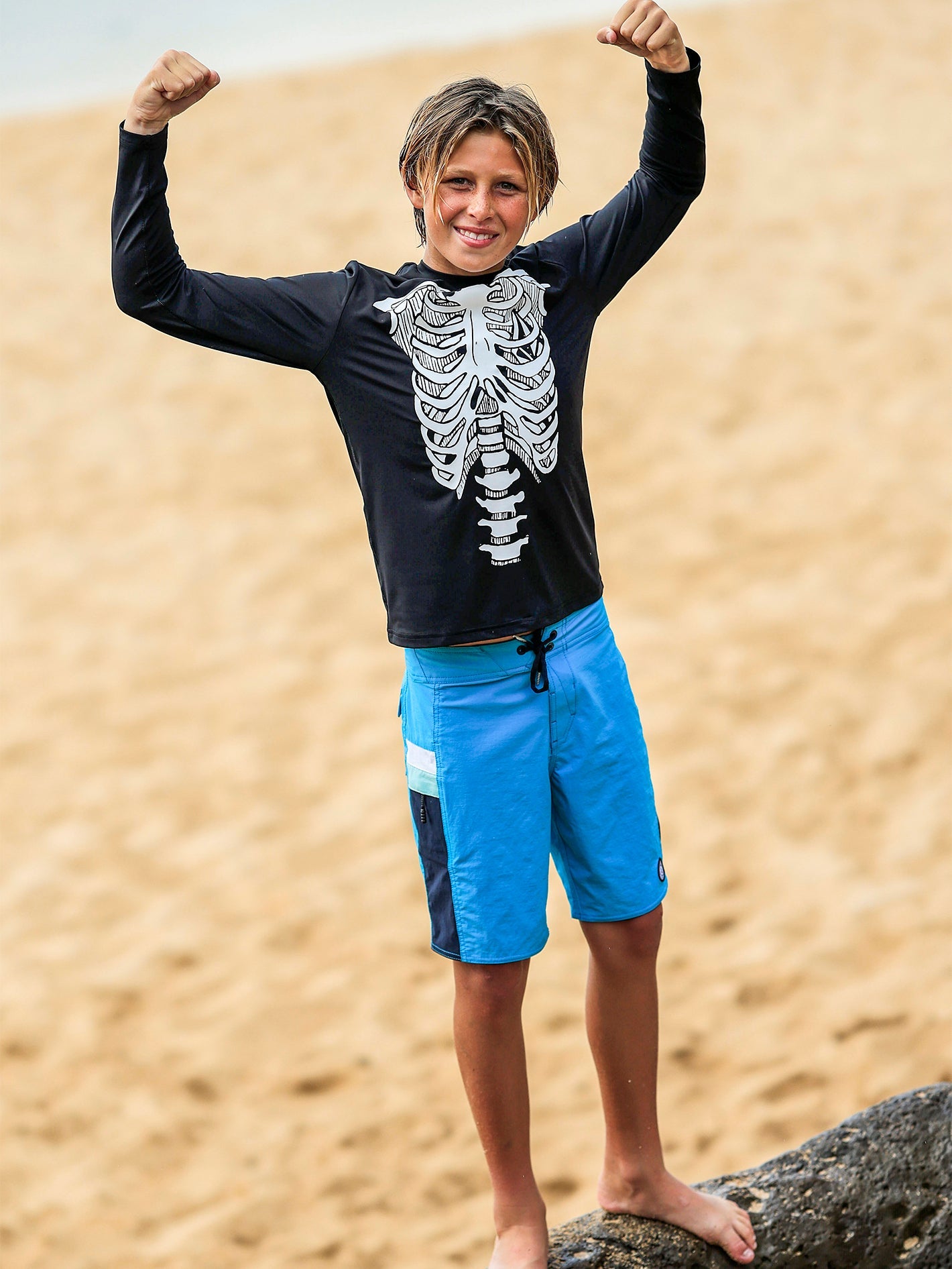 Big Boys Skeleton Long Sleeve Rashguard