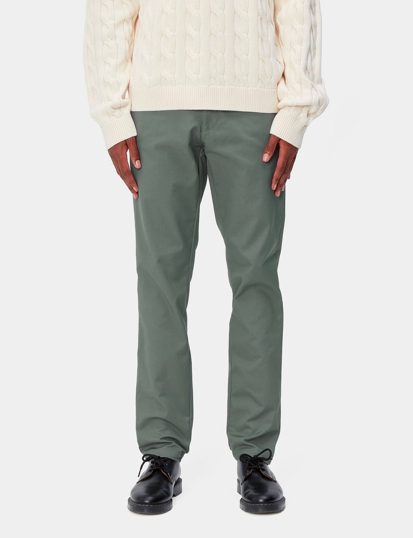 Sid Pant Chino Trousers - Park Green Rinsed