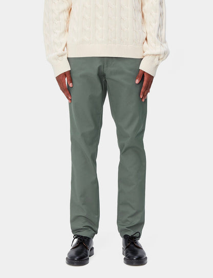 Sid Pant Chino Trousers - Park Green Rinsed