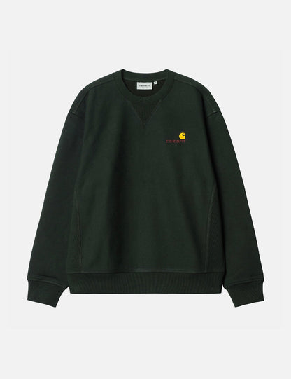 American Script Sweatshirt - Dark Cedar Green