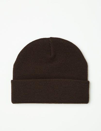 Stratus Low Beanie Hat - Dark Umber Brown