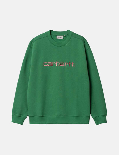 Womens Sweatshirt - Bonsai Green/Misty Blush Pink