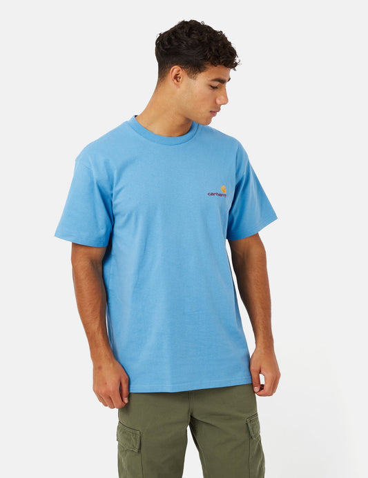 American Script T-Shirt (Organic) - Piscine Blue