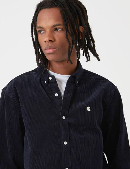 Madison Cord Shirt - Dark Navy Blue/Wax