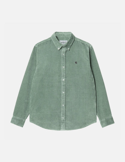 Madison Cord Shirt - Misty Sage Green/Black