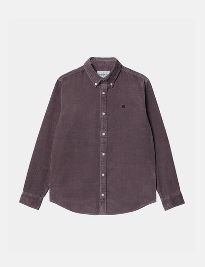 Madison Cord Shirt - Misty Thistle Pink/Black