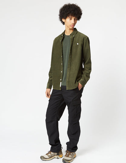 Madison Shirt (Fine Cord) - Plant Green/Wax