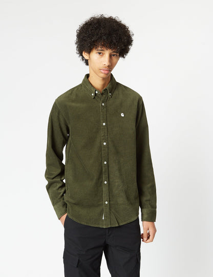 Madison Shirt (Fine Cord) - Plant Green/Wax