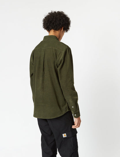 Madison Shirt (Fine Cord) - Plant Green/Wax