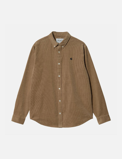 Madison Shirt (Fine Cord) - Buffalo Brown/Black