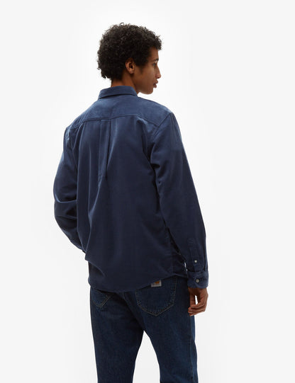 Madison Fine Cord Shirt - Hudson Blue