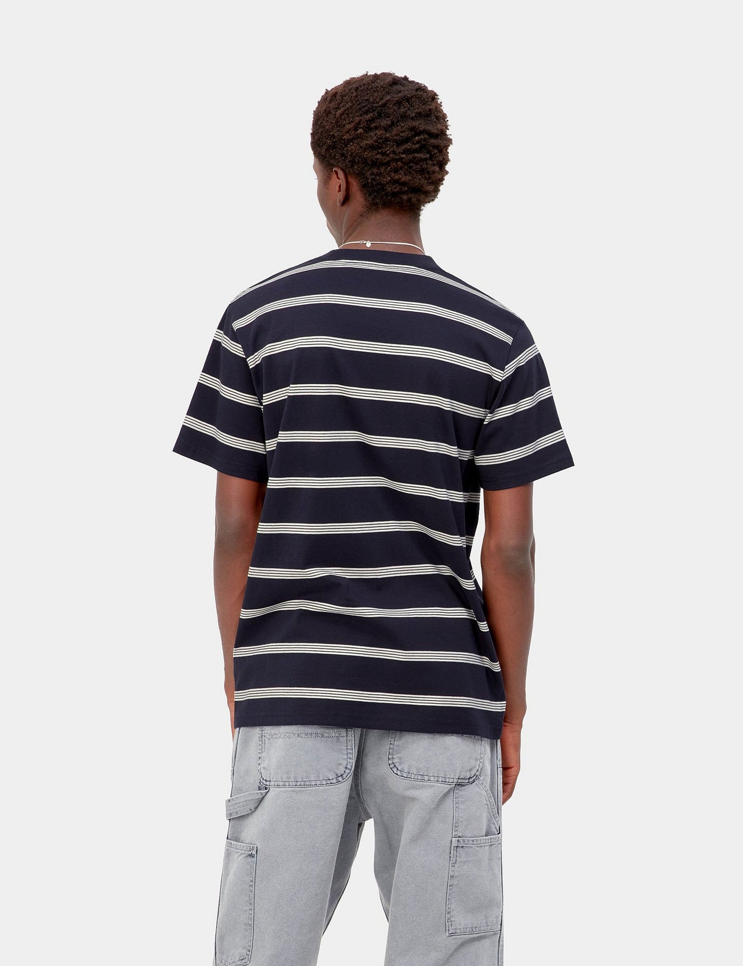 Glover Stripe T-Shirt - Dark Navy Blue/Wax/Wax