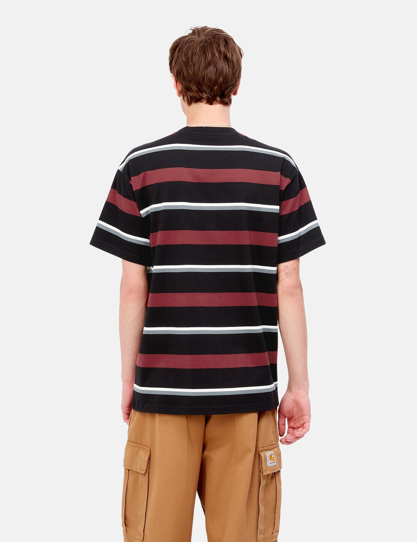 Bowman Stripe T-Shirt - Corvina Burgundy