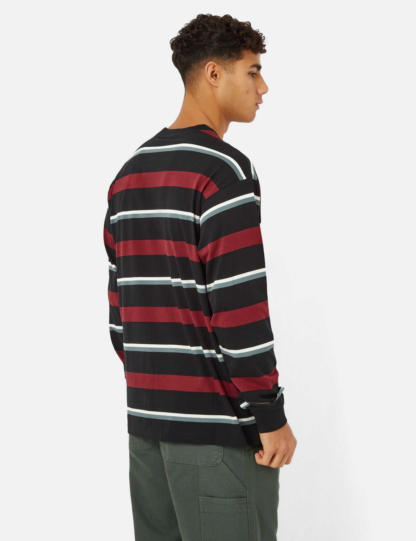 Bowman Stripe Long Sleeve T-Shirt - Corvina Burgundy