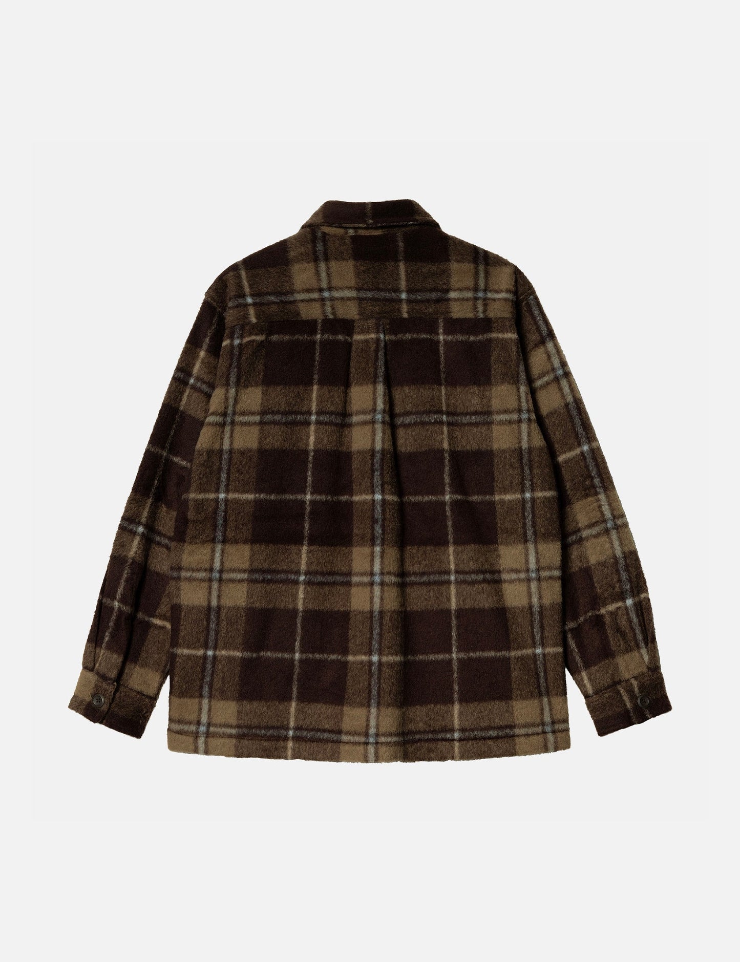 Manning Check Overshirt - Dark Umber Brown/Leather