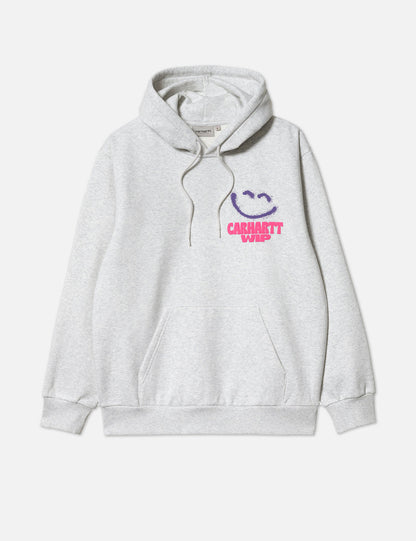 Happy Script Hooded Sweatshirt - Ash Heather Grey