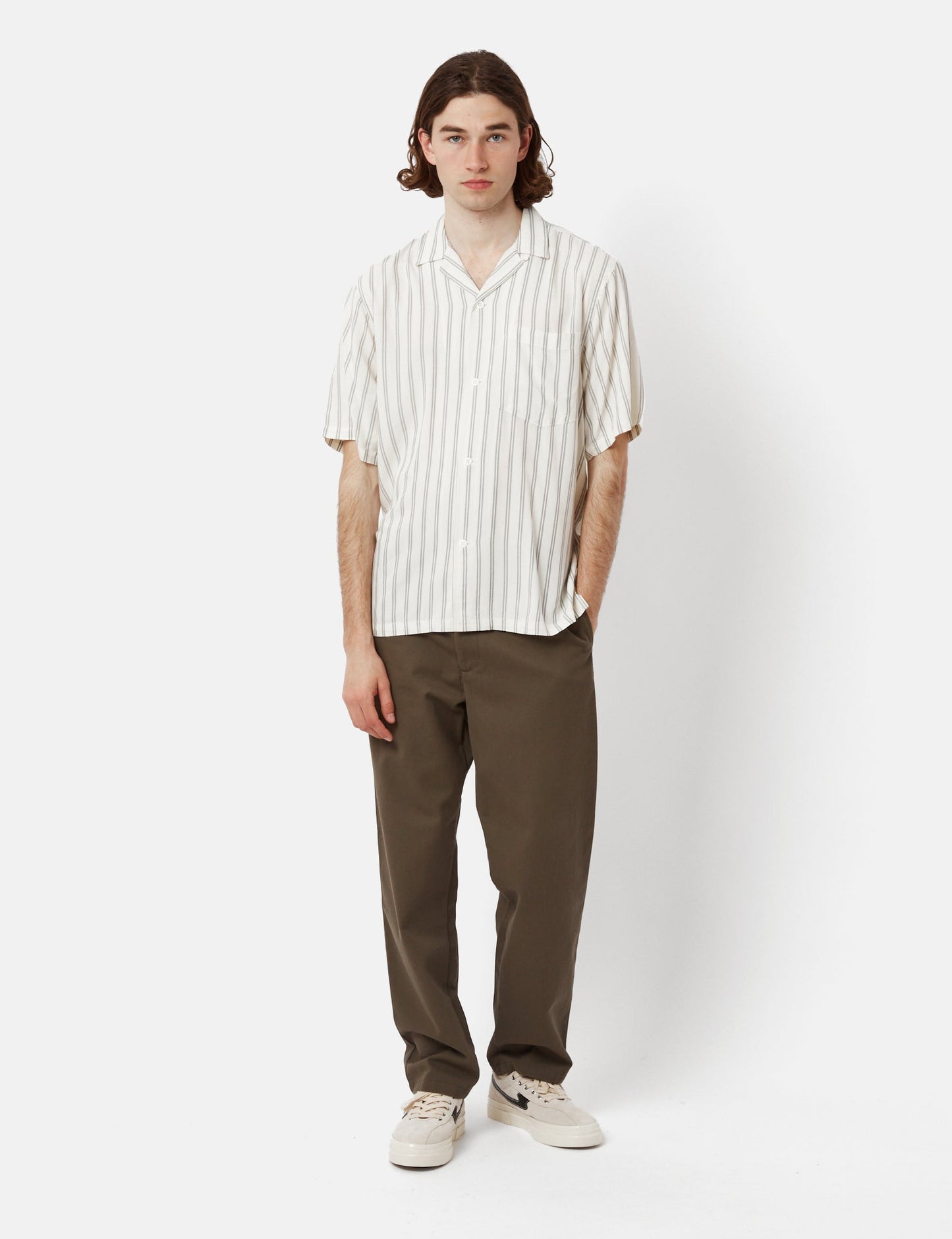 Reyes Stripe Shirt (Loose) - Wax/Black