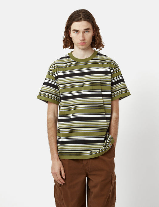 Lafferty T-Shirt (Stripe) - Kiwi Green