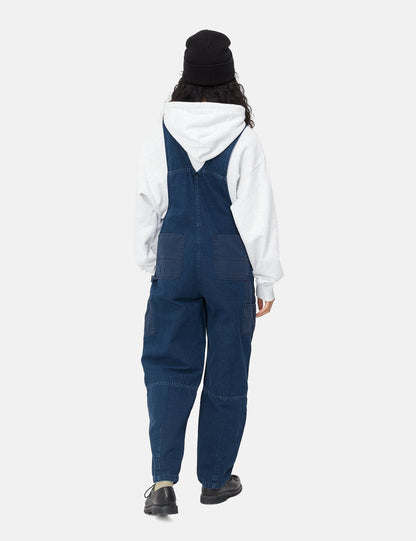 Womens Alma Bib Denim Overall (Loose) - Blue Stone Washed