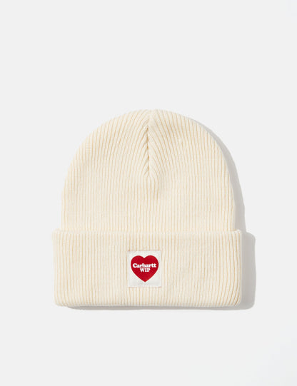 Heart Beanie Hat - Natural