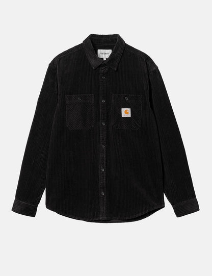 Rhodes Long Sleeve Shirt (Loose, Corduroy) - Black