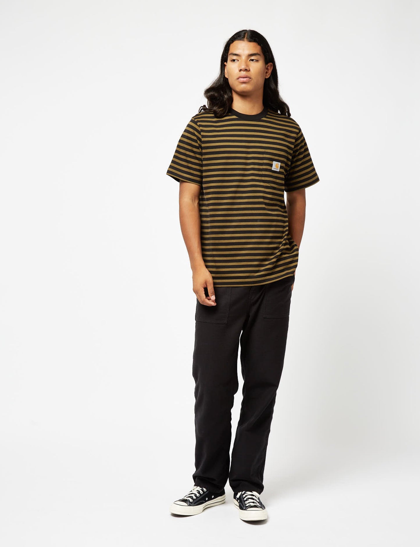 Seidler Pocket T-Shirt (Seidler Stripe) - Highland Green/Black