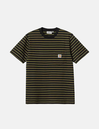 Seidler Pocket T-Shirt (Seidler Stripe) - Highland Green/Black