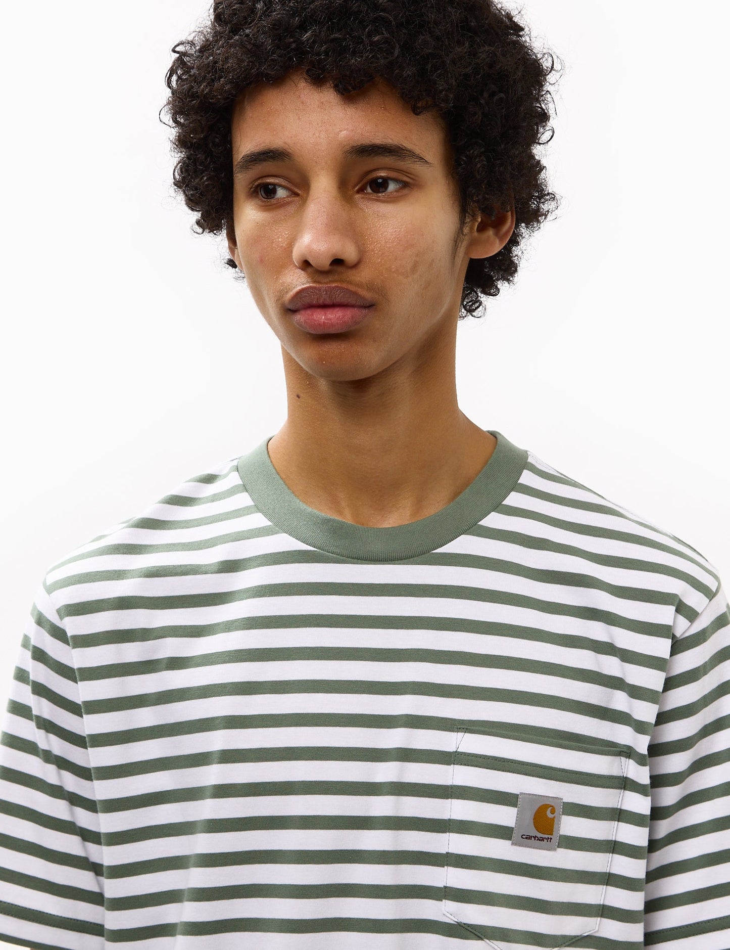 Seidler Stripe Pocket T-Shirt - Park Green/White