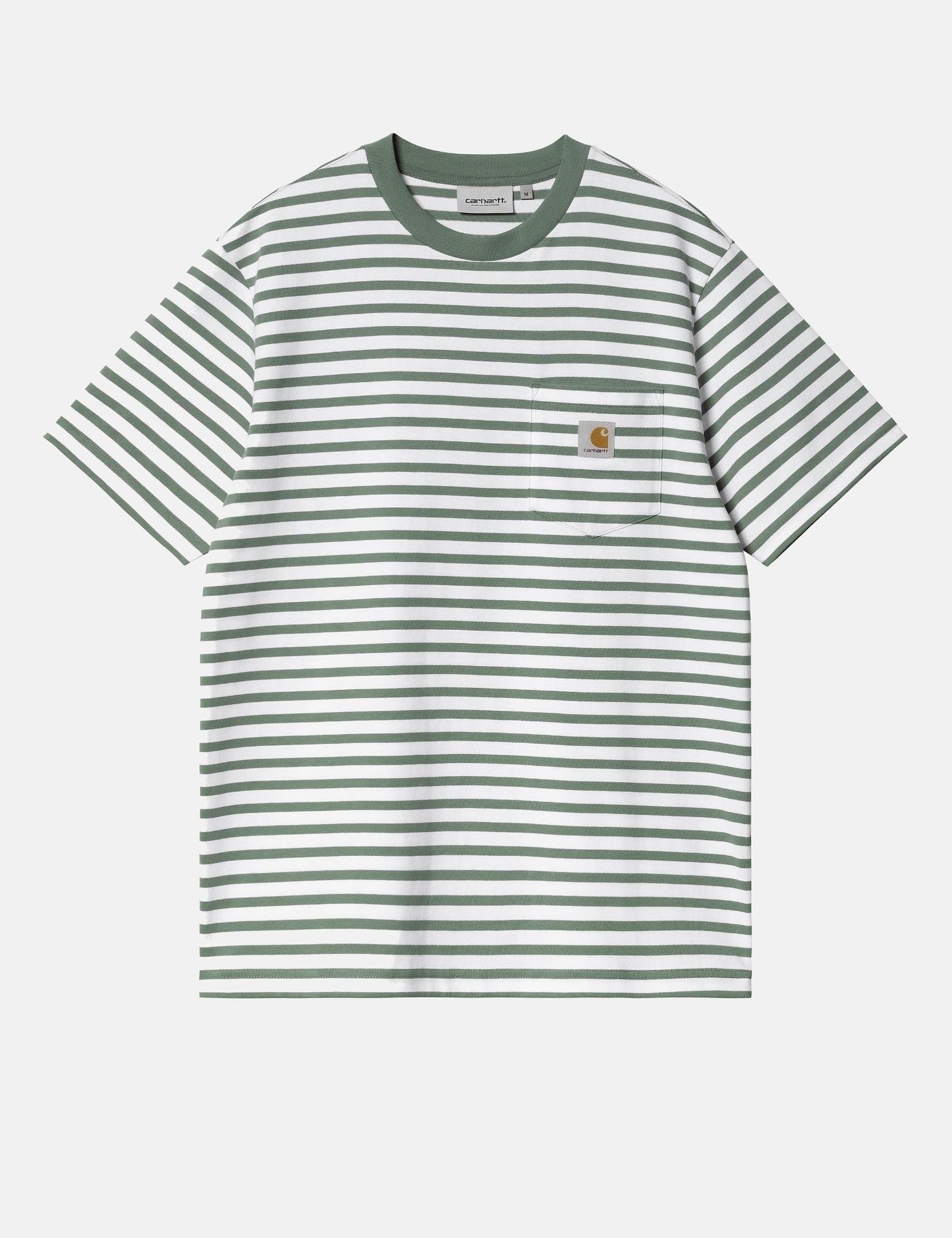 Seidler Stripe Pocket T-Shirt - Park Green/White