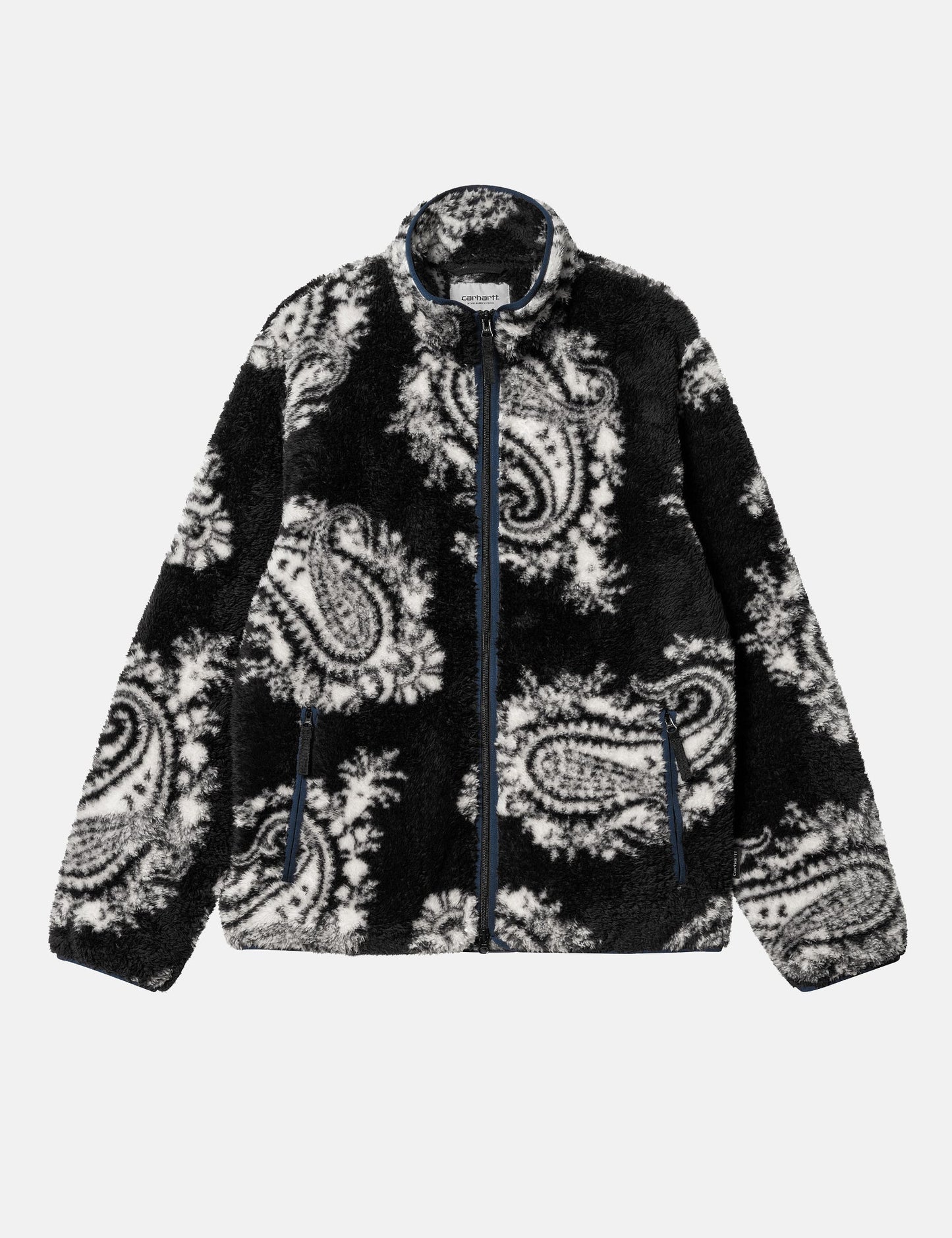 Jebson Fleece Jacket (Paisley Big Print) - Black/Squid Dark Blue