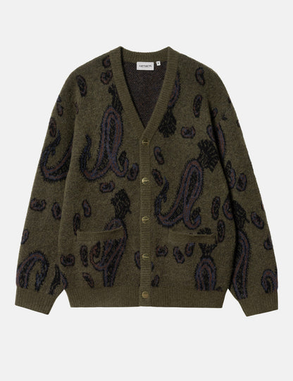 Medford Cardigan (Paisley Jacquard) - Plant Green