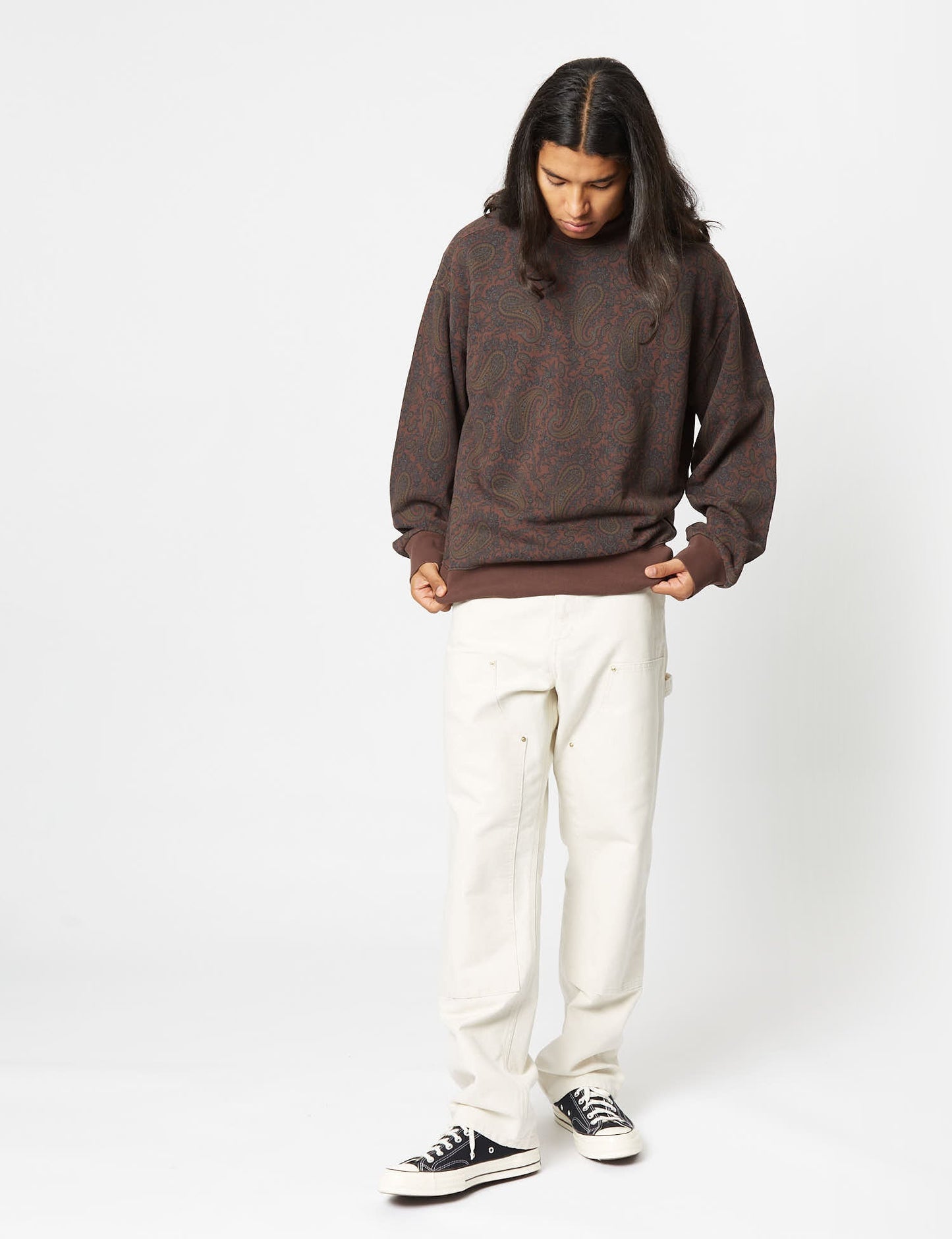 Paisley Sweatshirt (Paisley Print) - Buckeye Brown