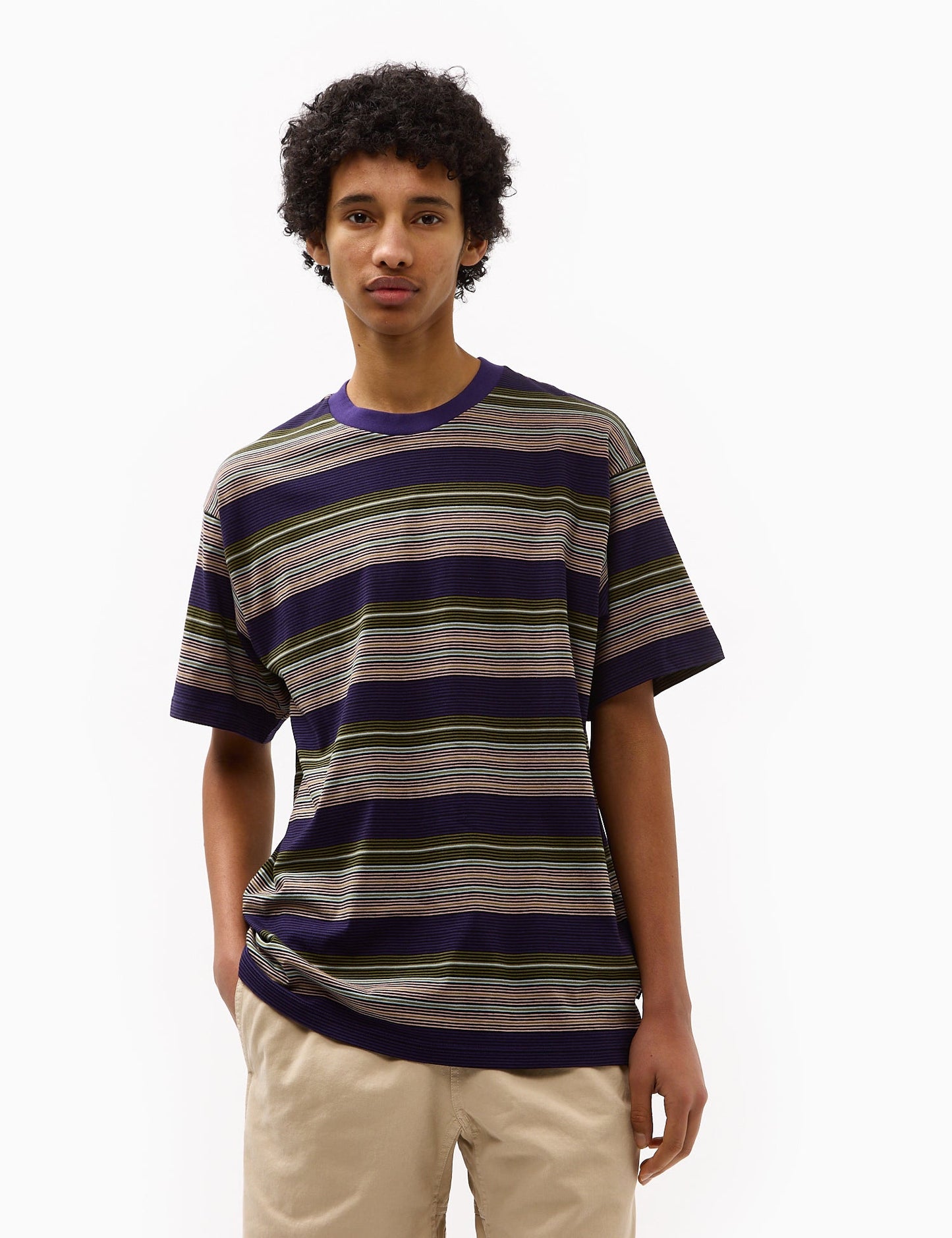 Coby Stripe T-Shirt (Loose) - Tyrian Purple