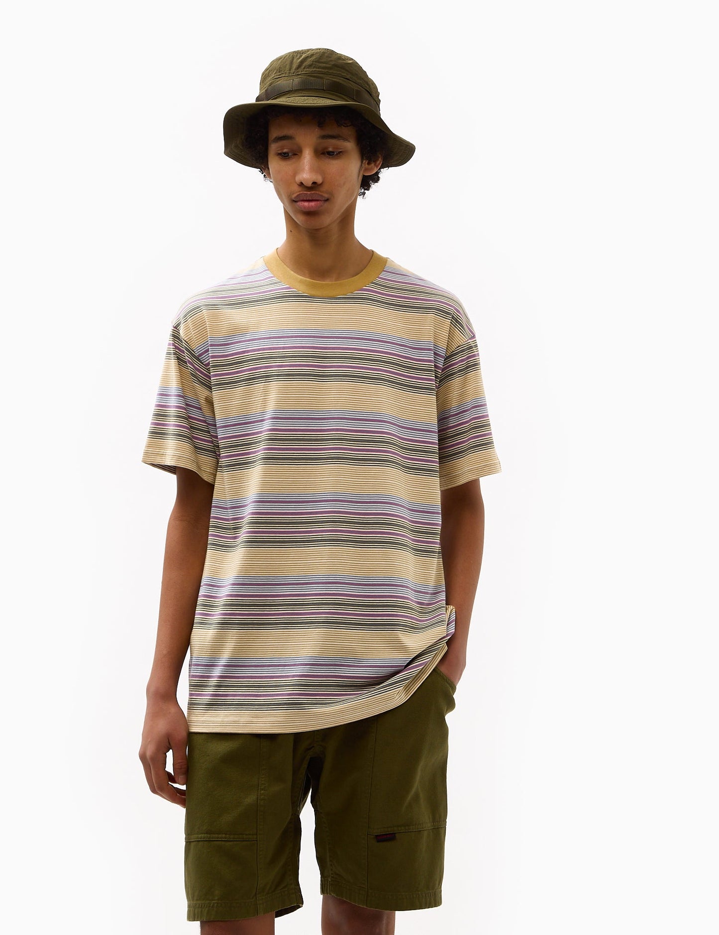 Coby Stripe T-Shirt (Loose) - Bourbon Brown