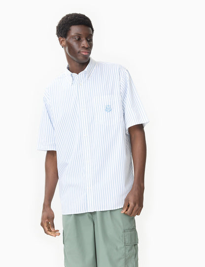 Short Sleeve Linus Stripe Shirt - Bleach Blue