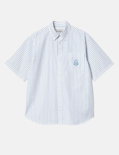 Short Sleeve Linus Stripe Shirt - Bleach Blue