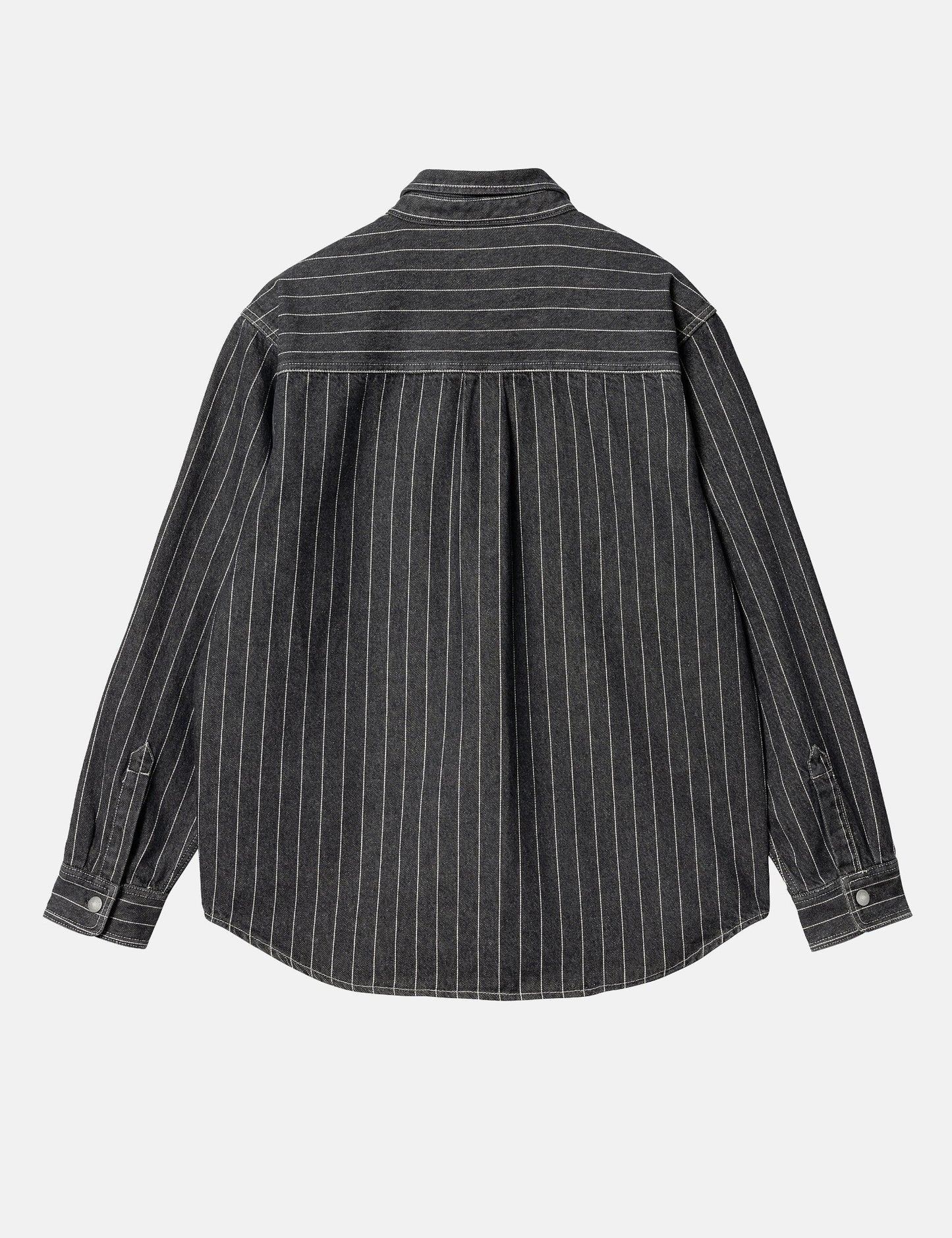 Orlean Stripe Over Shirt (100% Cotton Poplin) - Black