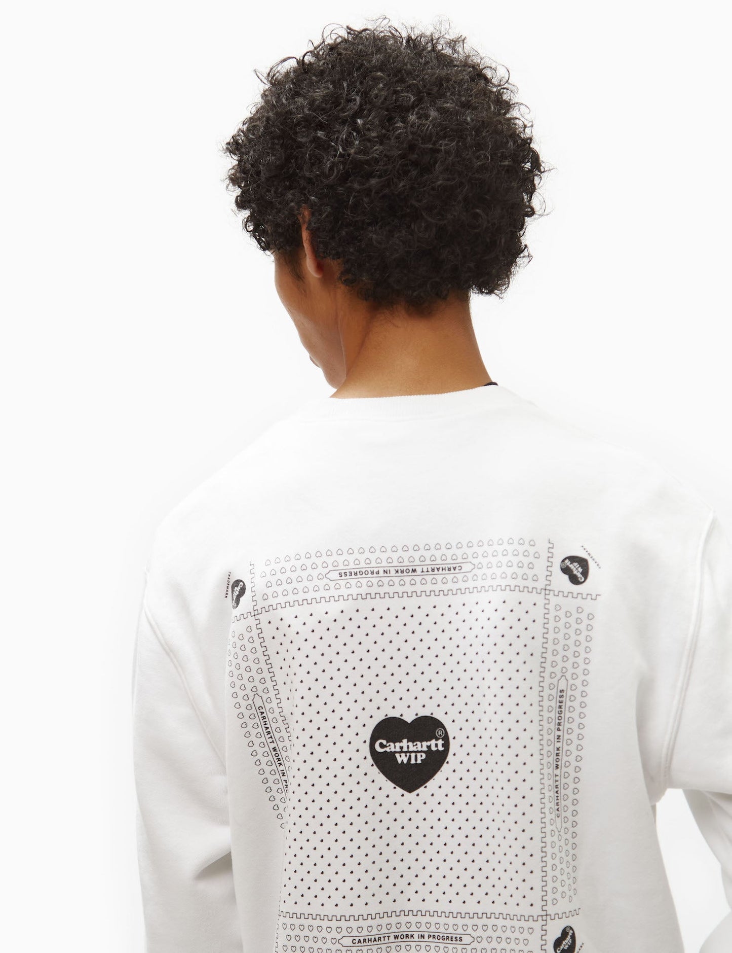 Heart Bandana Sweatshirt (Loose) - White