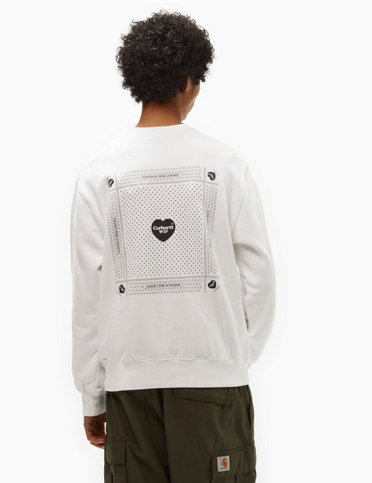 Heart Bandana Sweatshirt (Loose) - White