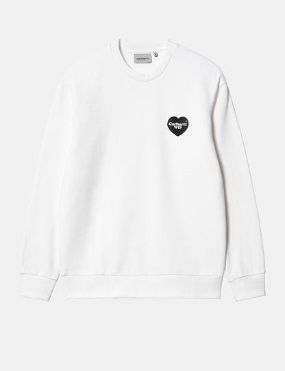 Heart Bandana Sweatshirt (Loose) - White